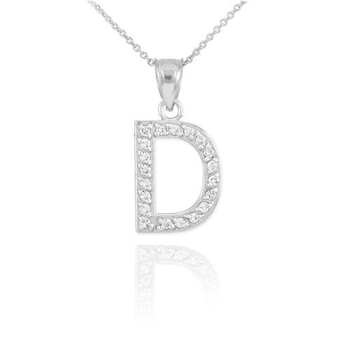 Image of שרשרת אות עדינה זירקונים - כסף 925