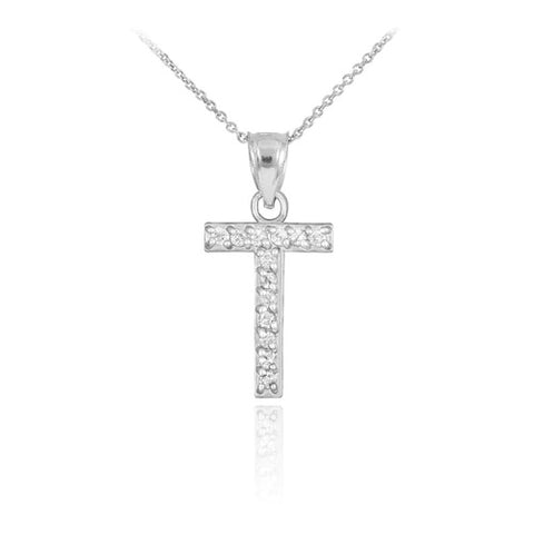 Image of שרשרת אות עדינה זירקונים - כסף 925