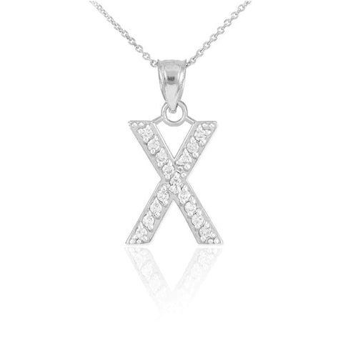 Image of שרשרת אות עדינה זירקונים - כסף 925